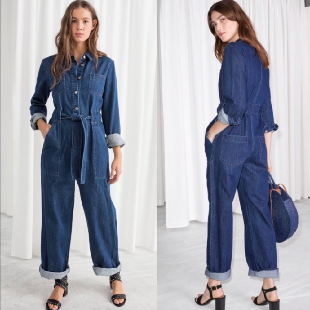 & Other Stories Denim belted Overall Jumpsuit 2